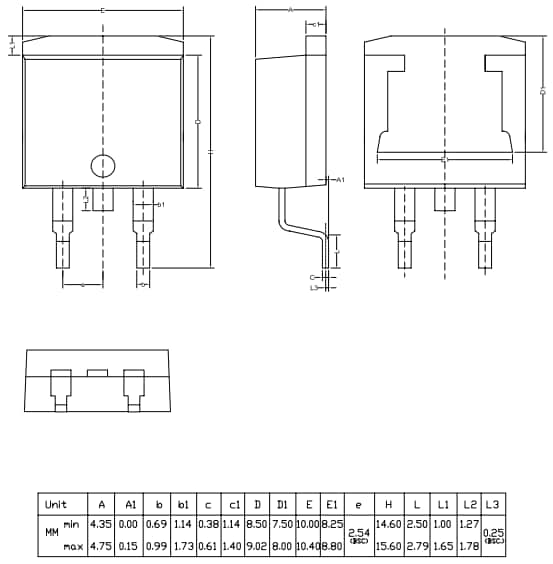 Mechanical Drawing - WeEn Semiconductors BTA330B-800xT 3Q Hi-Com TRIACs